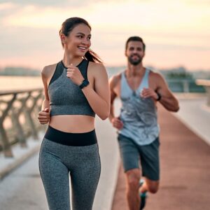 Two people on a run